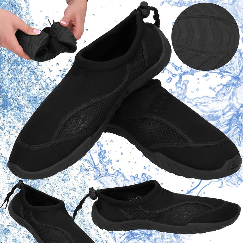 Pantofi apa unisex, material respirabil, talpa EVA antiderapanta, negru, marimea 44
