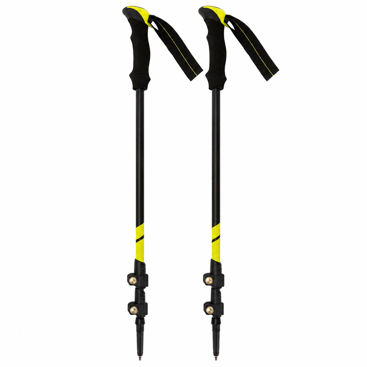 Set bete trekking reglabile 62-135 cm, aluminiu, cu accesorii si husa, negru si verde