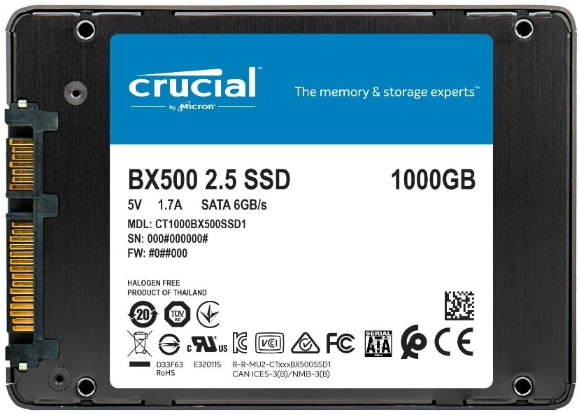 SSD Crucial, BX500, 1 TB, 2.5 inch, S-ATA 3, 3D Nand, R/W: 540/500 MB/s, 