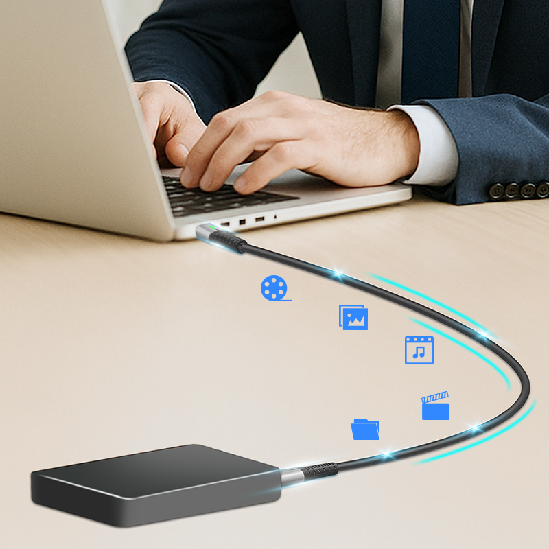 CABLU alimentare si date LOGILINK, pt. smartphone, USB 3.2, USB Gen Type-C (T) la USB Type-C (T), 1m, PD 100W, 4K, LED, 3 x ecranat, 20Gbps, metal, , negru&gri, "CU0432"