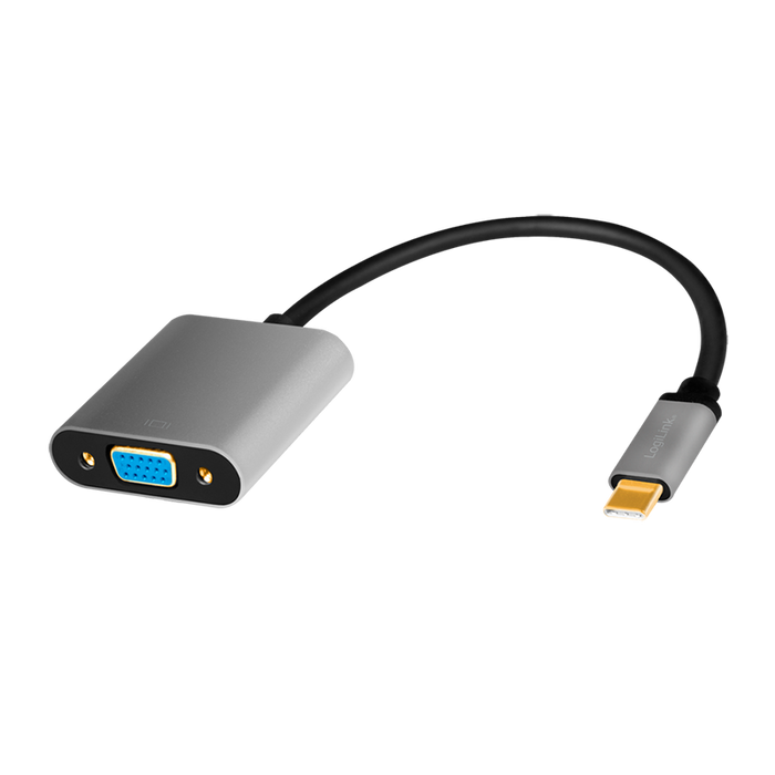 Adaptor video Logilink, adaptor USB-C (T) la VGA (M), 0.15m, conectori auriti, rezolutie maxima Full HD (2048 x 1536)