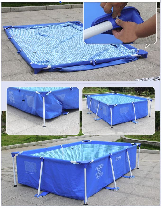 Piscina cadru metalic Intex, 220x150x60 cm, 1.600 litri