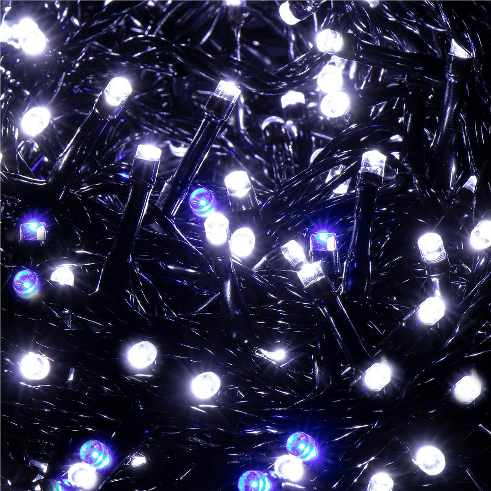 Instalatie luminoasa LED 41,5 m, 500 LED, IP44, pentru interior si exterior, alb rece + albastru flash