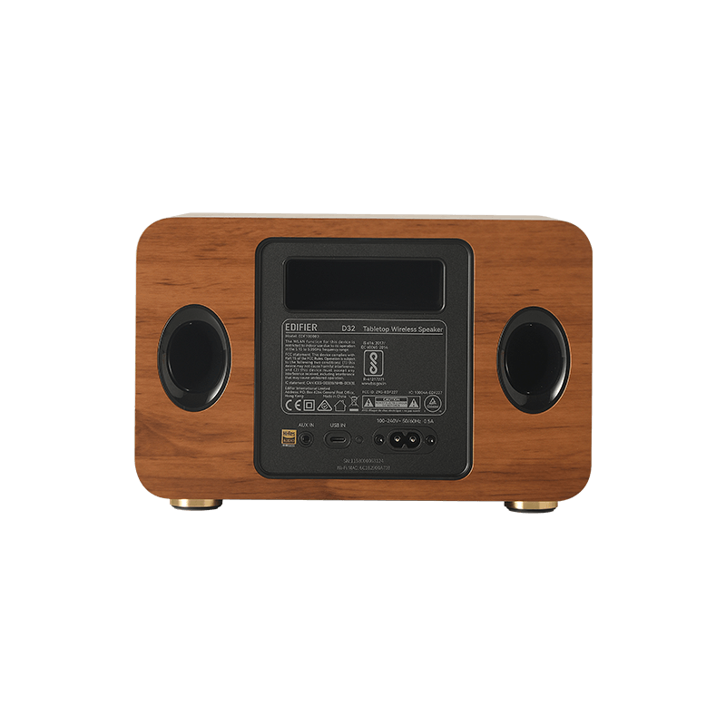 BOXE EDIFIER desktop bluetooth, RMS: 60W (2 x 15W, 1 x 30W), Bluetooth 5.3, AUX, Wi-Fi, USB-C, brown, "D32-BR"