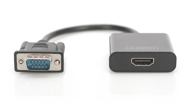 Digitus VGA to HDMI Converter + Audio 3.5mm Full HD 1080p cable type 15cm black 