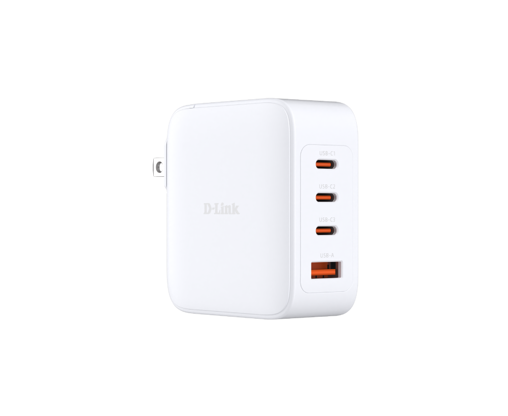 INCARCATOR retea D-Link, Quick Charge GaN PD 3.0, 100W, 3 x USB Type-C 20.0V / 5.0A max, 1 x USB 12.0V / 2.5A , alb "DCP-101"