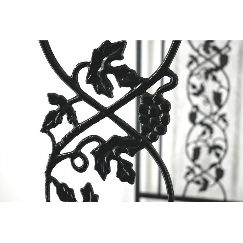 Pergola pentru gradina cu banca, structura metalica solida, 122x58x203 cm, negru