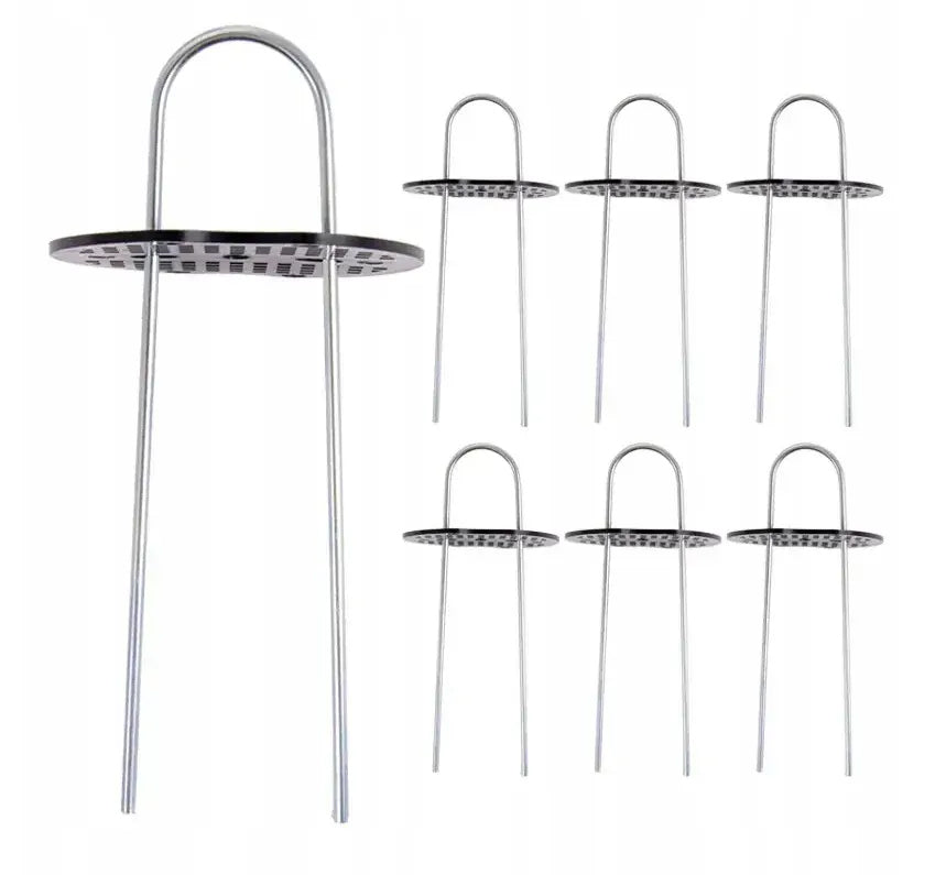 Set 6 cuie cu suport pentru fixare folie de agrotextil sau geotextil, 15 cm