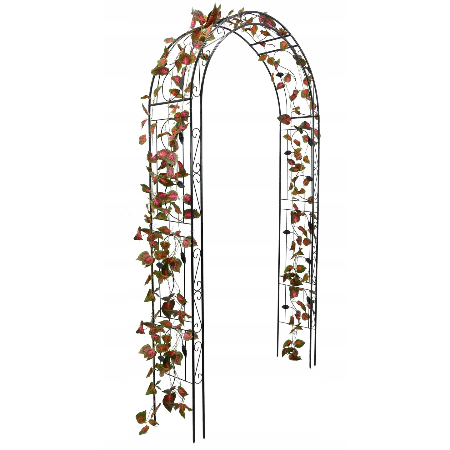 Pergola gradina cu suport pentru plante cataratoare, structura metalica, 130x39x260 cm, negru