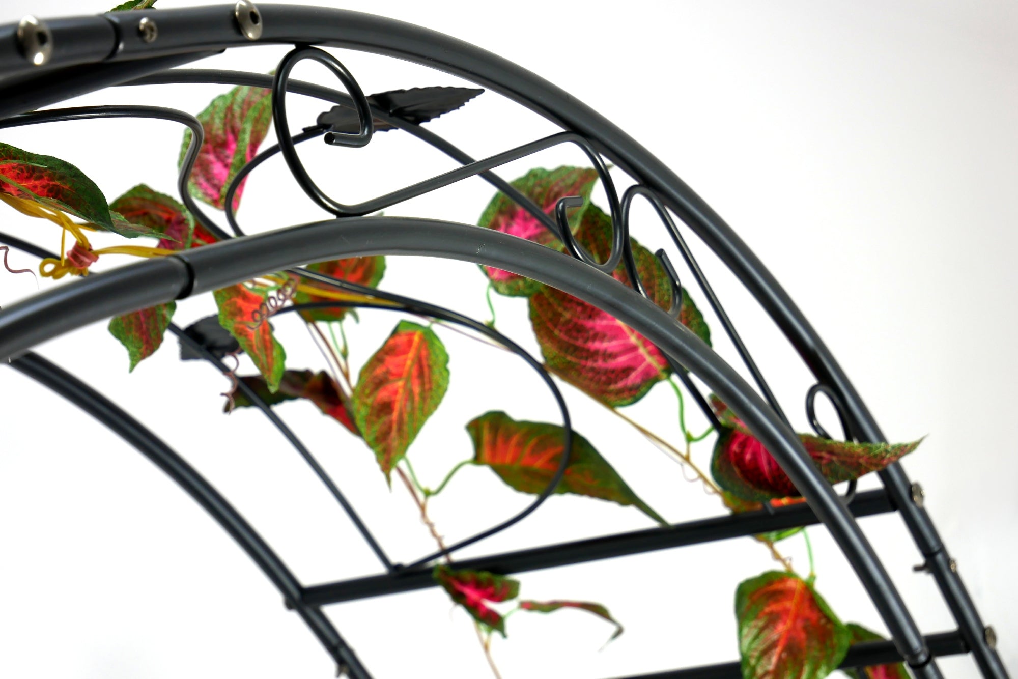 Pergola gradina cu suport pentru plante cataratoare, structura metalica, 130x39x260 cm, negru