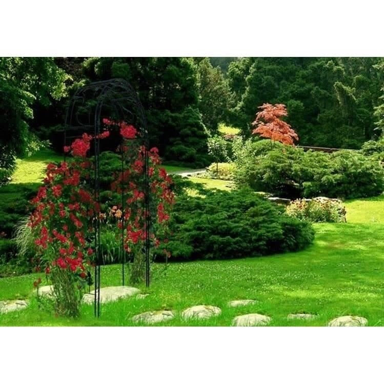 Pergola gradina cu suport pentru plante cataratoare, structura metalica, 130x39x260 cm, negru