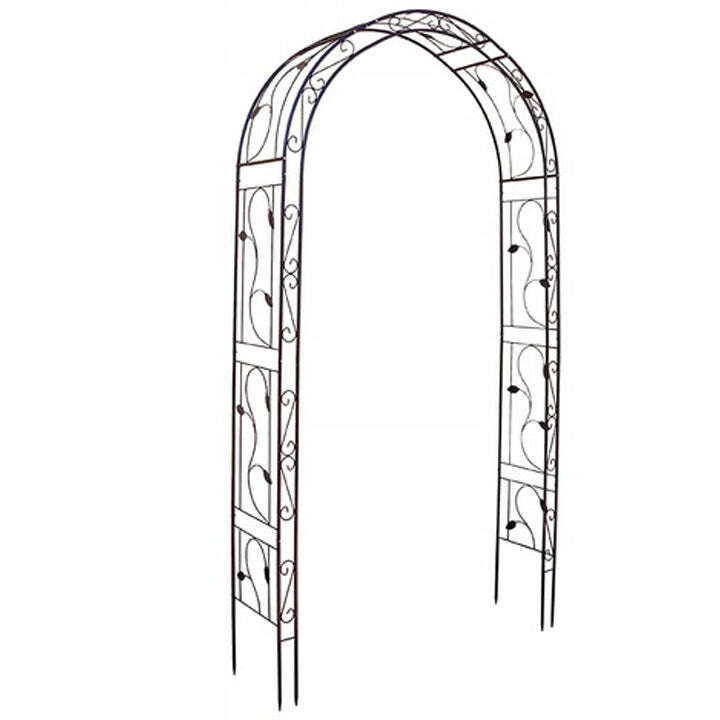 Pergola gradina cu suport pentru plante cataratoare, structura metalica, 130x39x260 cm, negru