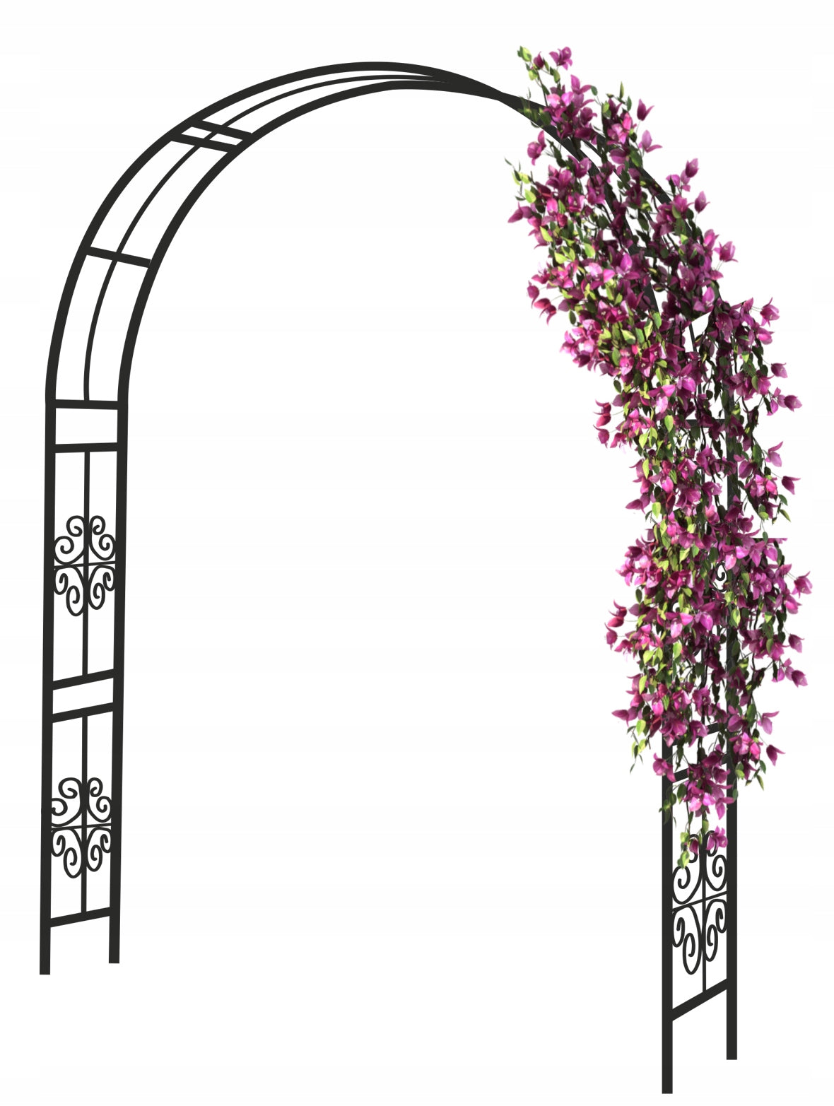 Pergola gradina metalica, suport plante cataratoare, 118x24x220 cm, negru