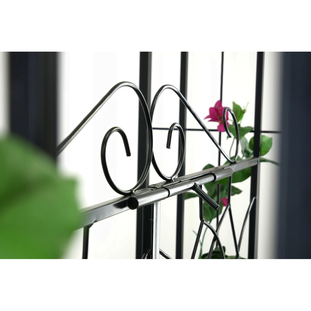 Pergola gradina metalica cu poarta, suport plante cataratoare, 106x50x217 cm, negru