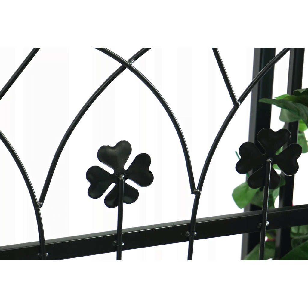 Pergola gradina metalica cu poarta, suport plante cataratoare, 106x50x217 cm, negru