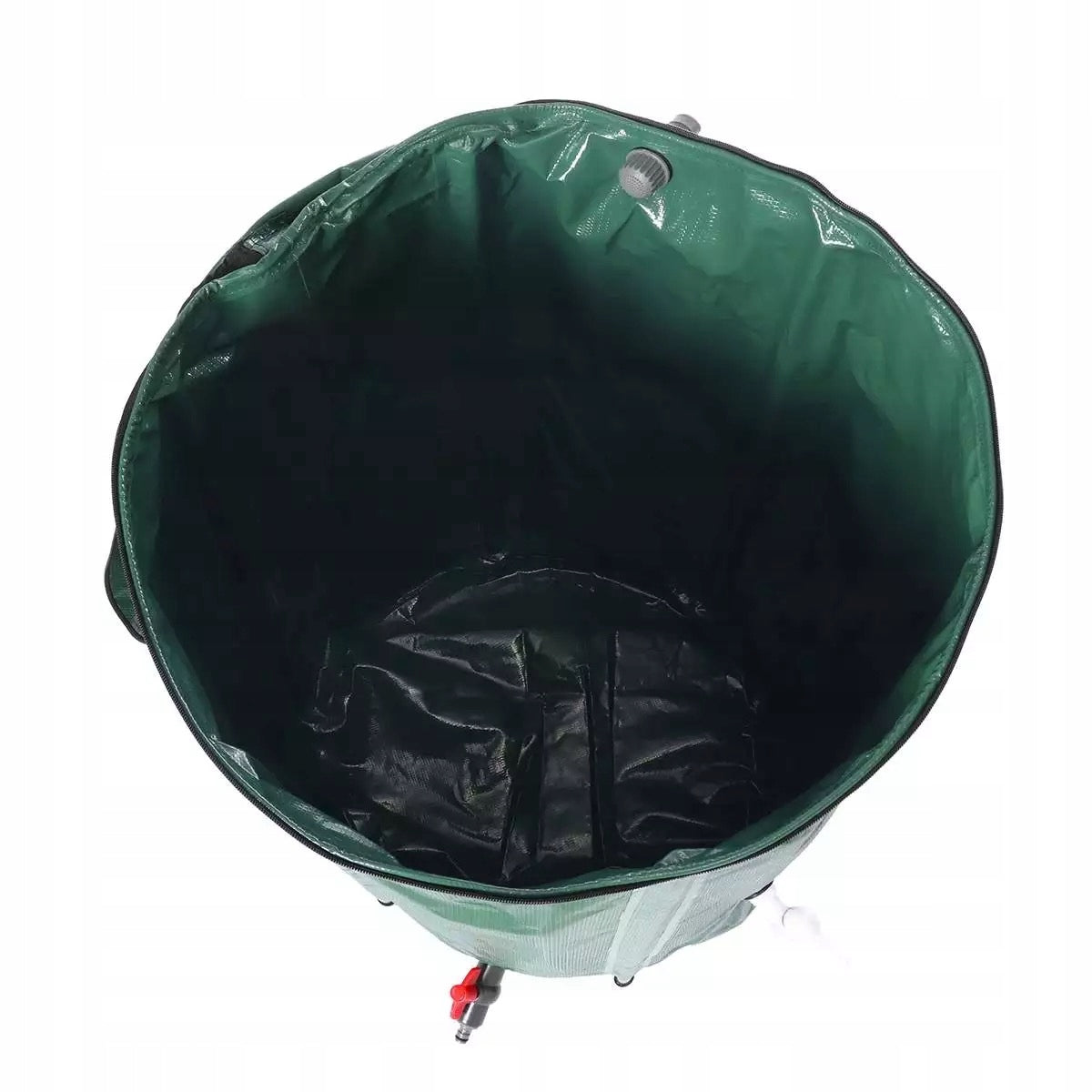 Rezervor apa pluviala 1000 L, pliabil 100x125 cm, cu robinet, filtru si capac cu fermoar, PVC rezistent UV, verde