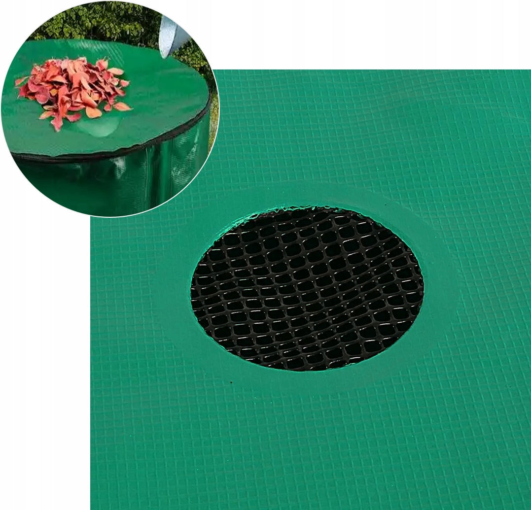 Rezervor apa pluviala 1000 L, pliabil 100x125 cm, cu robinet, filtru si capac cu fermoar, PVC rezistent UV, verde