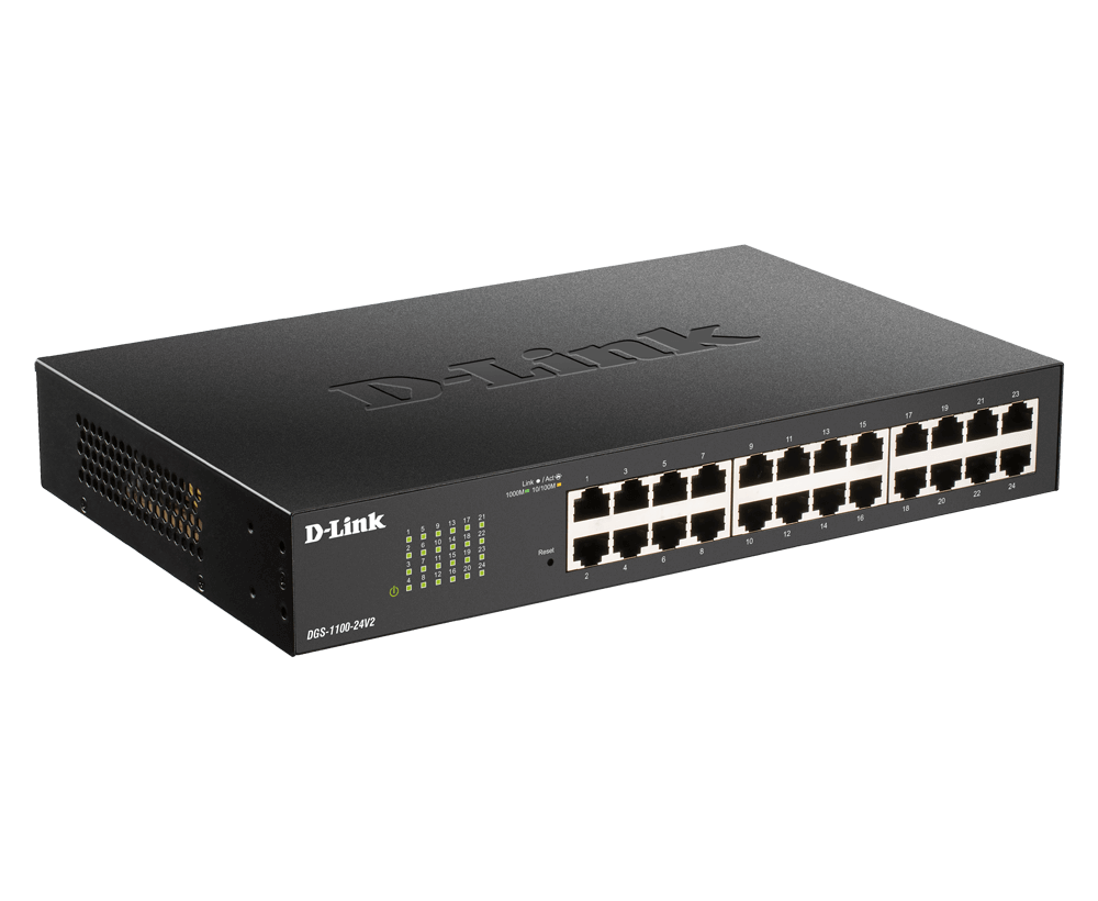 SWITCH D-LINK SMART 24 porturi Gigabit carcasa metalica, rackabil, "DGS-1100-24V2/E"