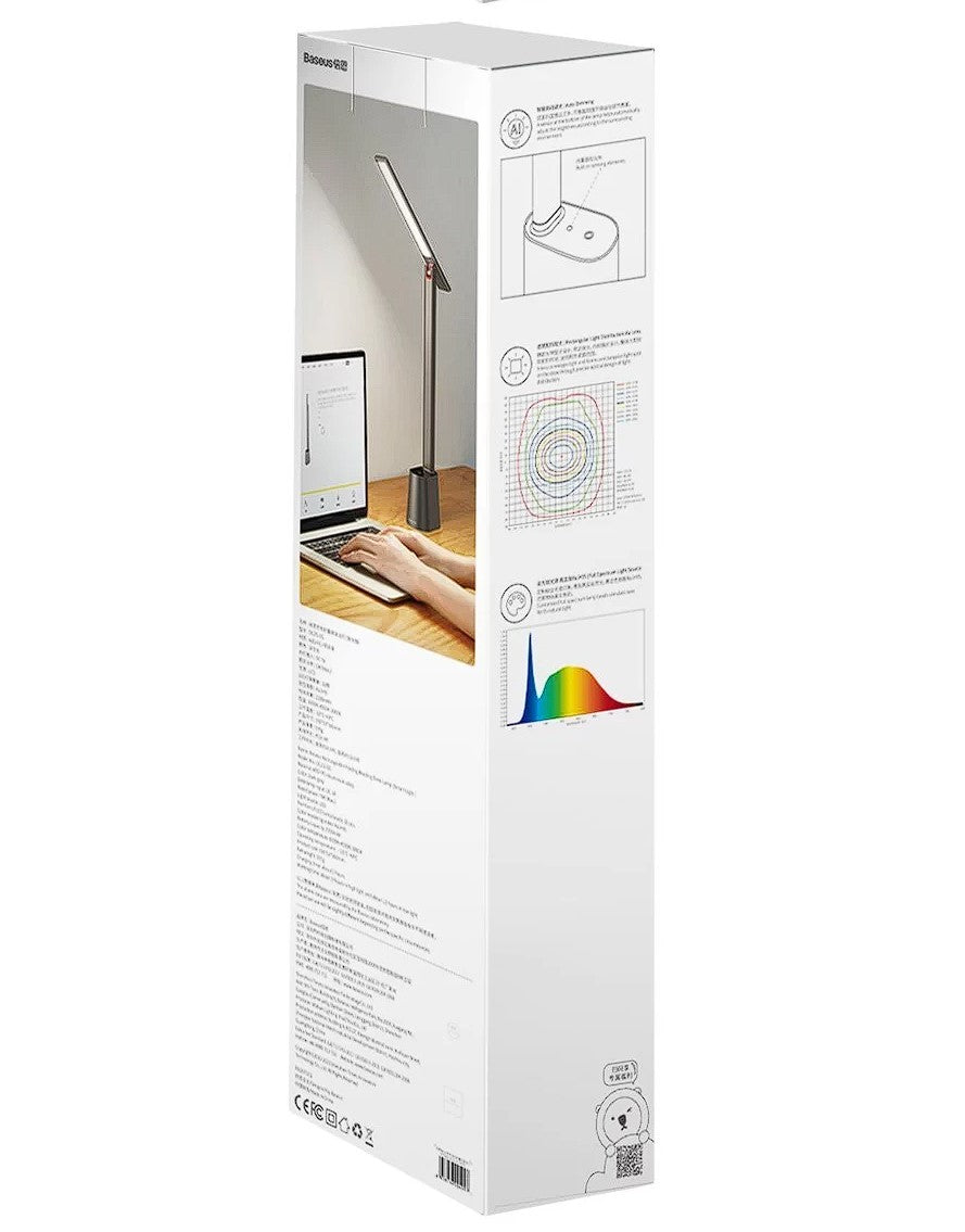 LAMPA BIROU LED Baseus Smart Eye Series,5W, dimensiuni: 350*53*382mm, 3 trepte intensitate lum,mat ABS+PC+aliaj de aluminiu,rotire 180 grade,alimentare:cablu USB-C inclus,gri "DGZG-0G" -6953156204997