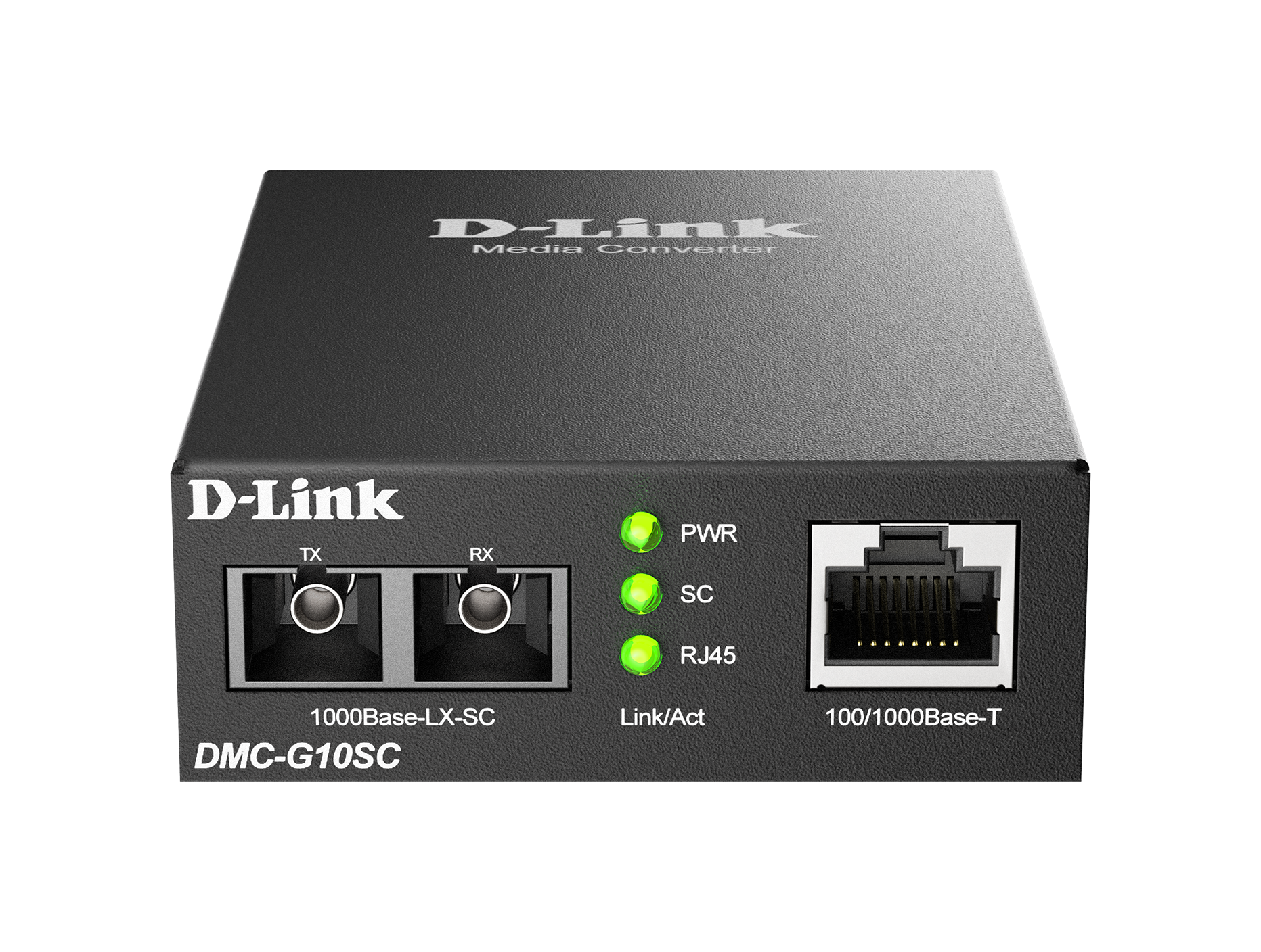 MEDIA CONVERTOR D-Link, 100/1000Base-T Gigabit Ethernet connection to a single-mode fibre 1000Base-LX Gigabit Ethernet, pana la 10km, montabil in sasiu "DMC-G10SC" (include timbru verde 0.8 lei)