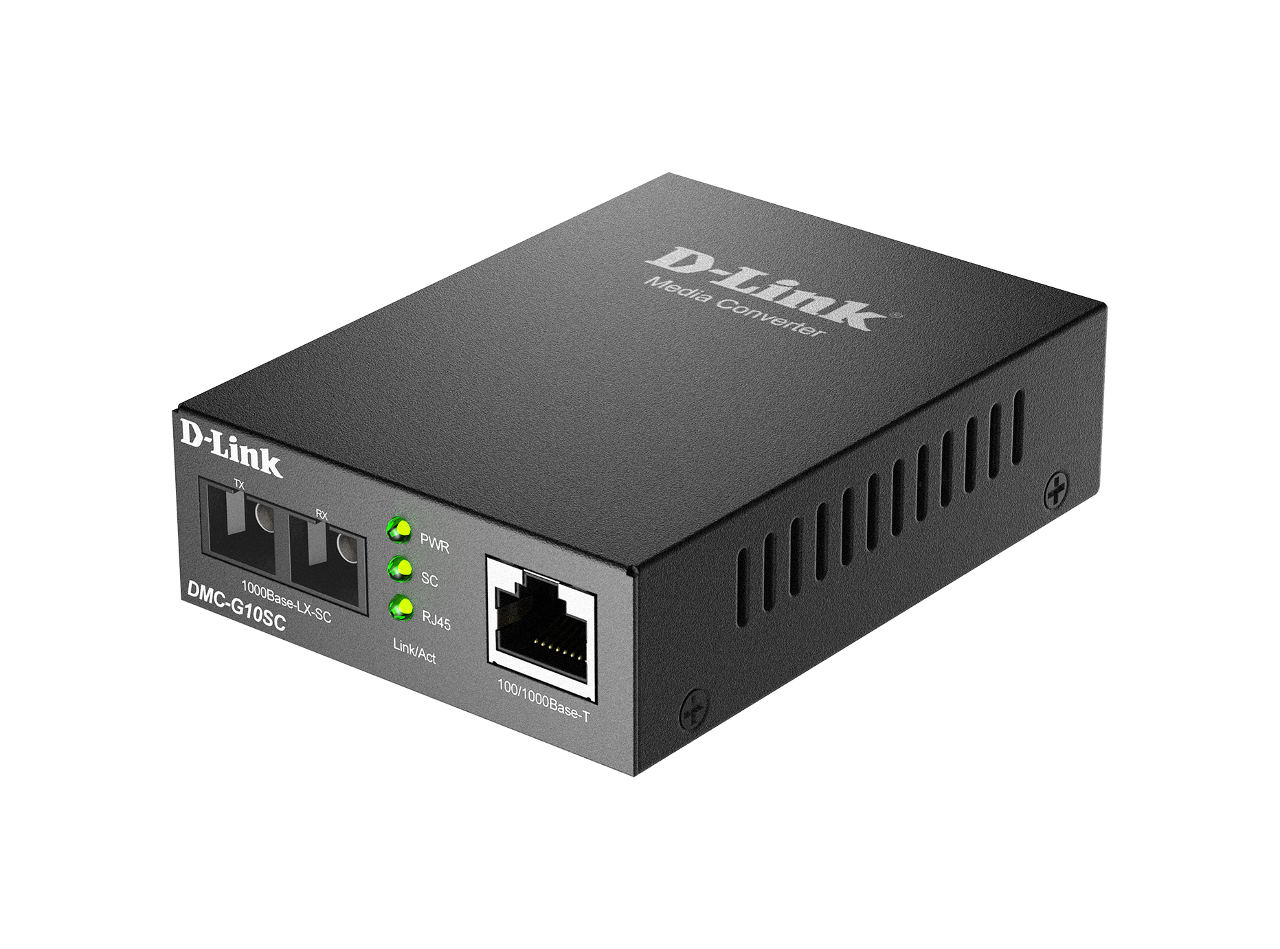 MEDIA CONVERTOR D-Link, 100/1000Base-T Gigabit Ethernet connection to a single-mode fibre 1000Base-LX Gigabit Ethernet, pana la 10km, montabil in sasiu "DMC-G10SC" (include timbru verde 0.8 lei)