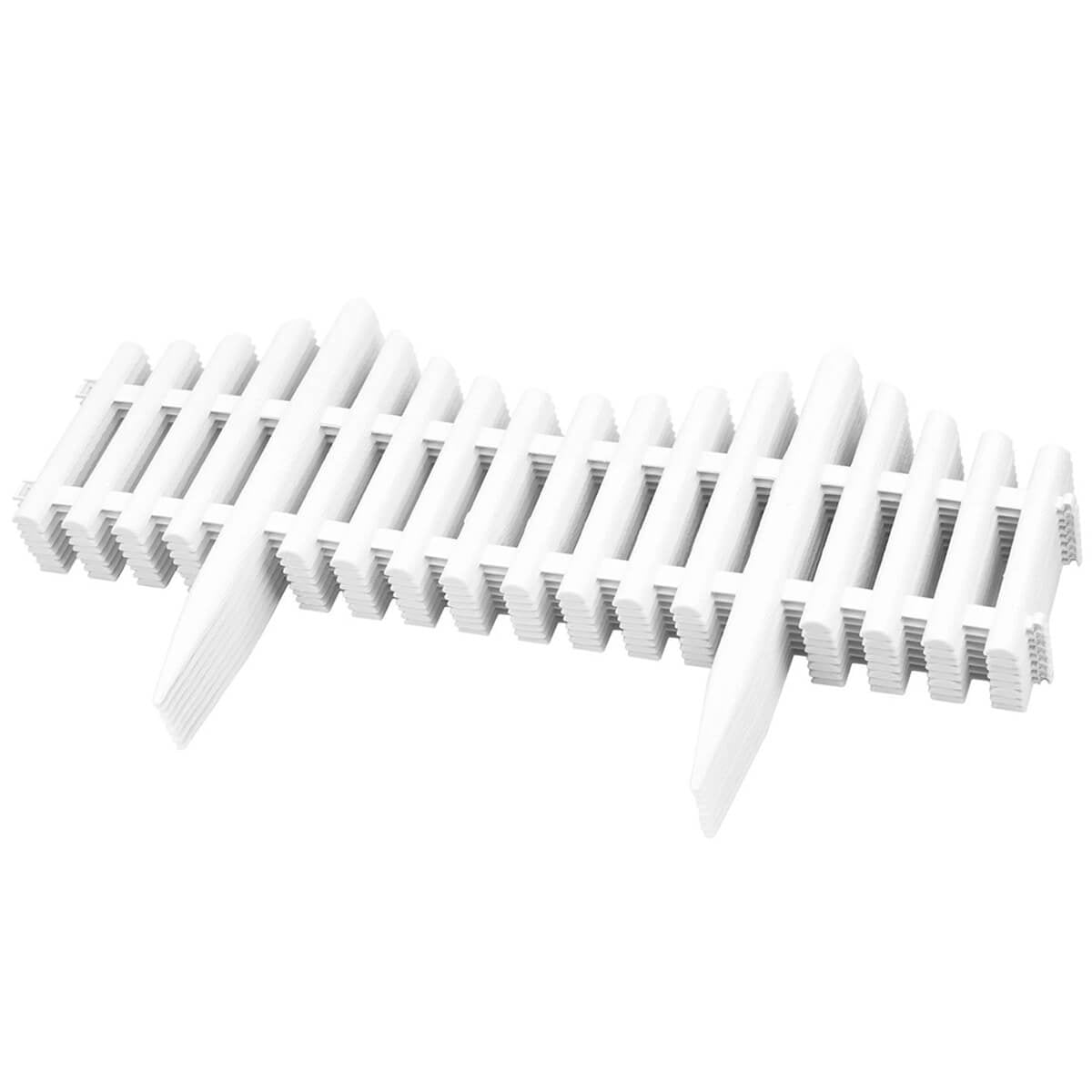 Set 4 panouri de gard decorativ gradina, flexibil, PVC, set 4 x 60x33 cm, alb