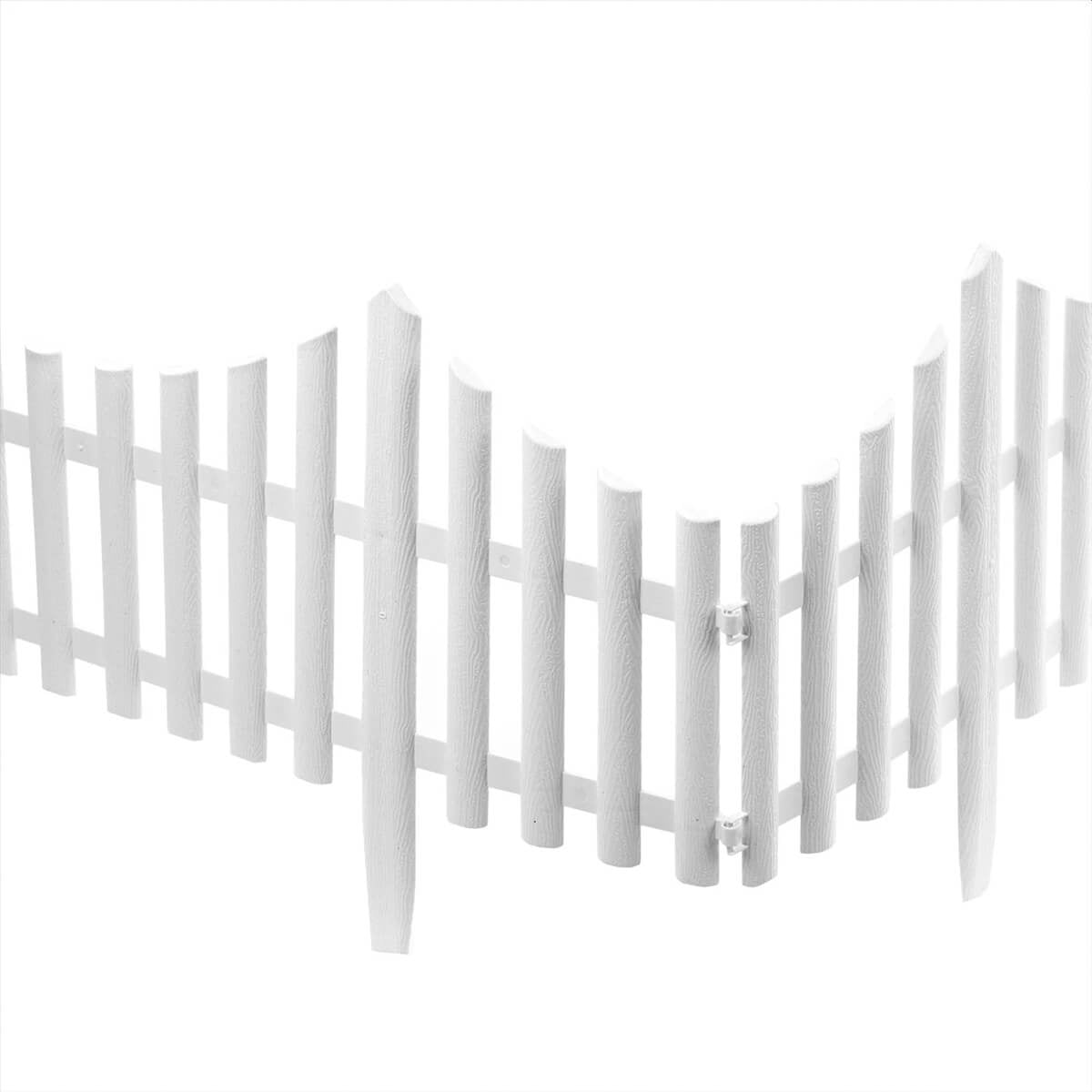 Set 4 panouri de gard decorativ gradina, flexibil, PVC, set 4 x 60x33 cm, alb