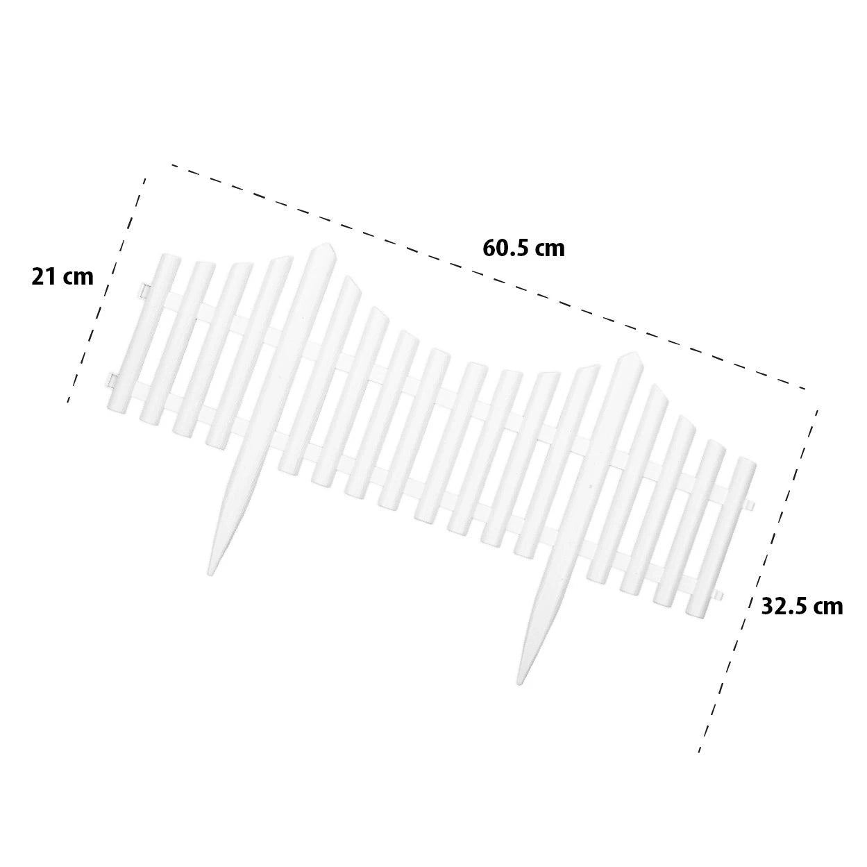 Set 4 panouri de gard decorativ gradina, flexibil, PVC, set 4 x 60x33 cm, alb