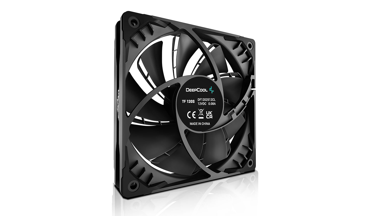 VENTILATOR DEEPCOOL PC TF120S BLACK, 120x120x25 mm, 1500rpm, control PWM, fara LED, 1 ventilator, 4-pin PWM, negru, "DP-GS-H12FDB-TF120S-BK"