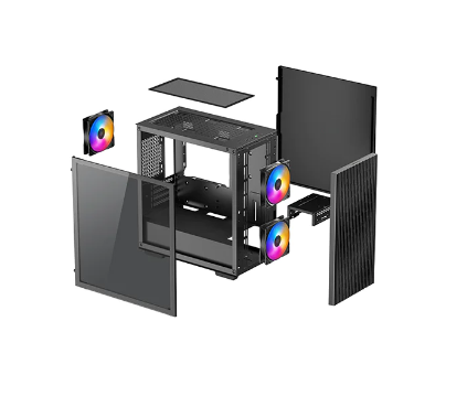 CARCASA DEEPCOOL MATREXX 40 3FS, Mini Tower M-ATX, fara sursa, sticla securizata, 3xfan, USB 2.0 x 1,USB 3.0 x 1,Jack 3.5mmx1,mesh pt. filtrare praf "DP-MATX-MATREXX40-3FS"