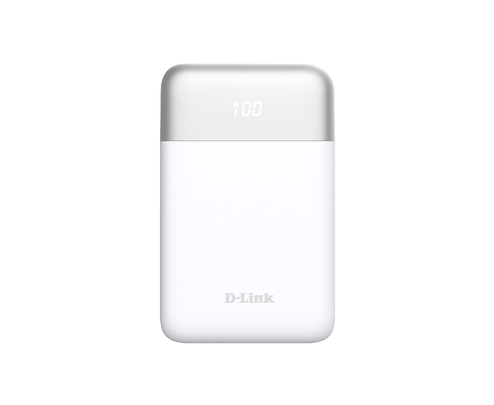 POWER BANK D-Link, 10000mAh 18W max, USB PD 3.0 si QC 3.0, 1 x USB Type-C, 1 x USB,dimensiuni 105 x 72 x 23 mm, alb "DPP-101"