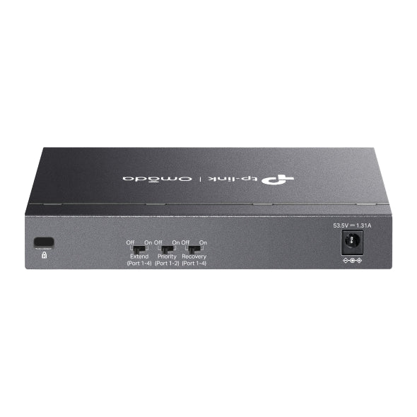 SWITCH TP-LINK Omada unmanaged, 6 porturi RJ-45 10/100 Mbps din care 4 × PoE+ putere POE maxim 67 W, IEEE 802.3af/at, carcasa metalica "DS106P"