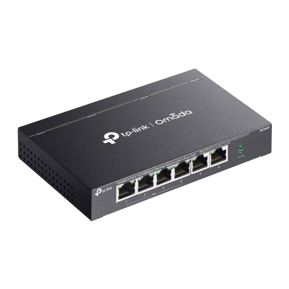 SWITCH TP-LINK Omada unmanaged, 6 porturi RJ-45 10/100 Mbps din care 4 × PoE+ putere POE maxim 67 W, IEEE 802.3af/at, carcasa metalica "DS106P"