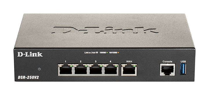 ROUTER D-Link VPN wired Gigabit, 1× Gigabit RJ45 WAN, 1× Gigabit RJ45 WAN/LAN, 1× Gigabit RJ45 LAN, 1 x USB 3.0, 3-in-1 Gigabit VPN Router "DSR-250V2"