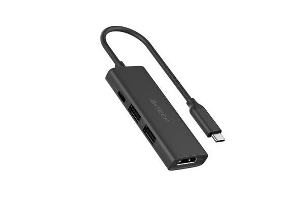 DOCKING Station A4tech universal, 4-in-1, conectare PC USB Type C, USB-Cx1, USB-A 3.0x1, USB-A 2.0x1, porturi video HDMIx1 4K@30Hz, PD 100 W,cablu 0.15 m, gri "DST-40C-GR"