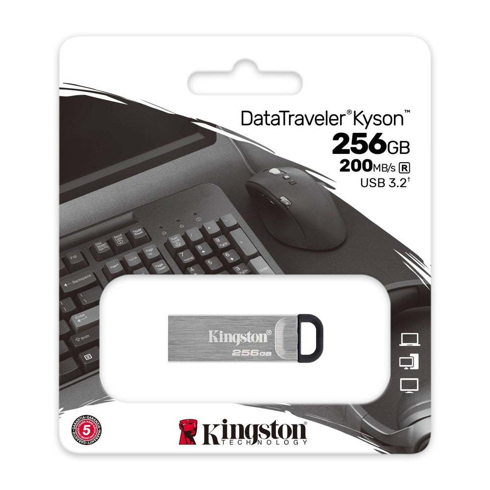 MEMORIE USB 3.2 KINGSTON 256 GB, clasica, carcasa metalic, argintiu, "DTKN/256GB"