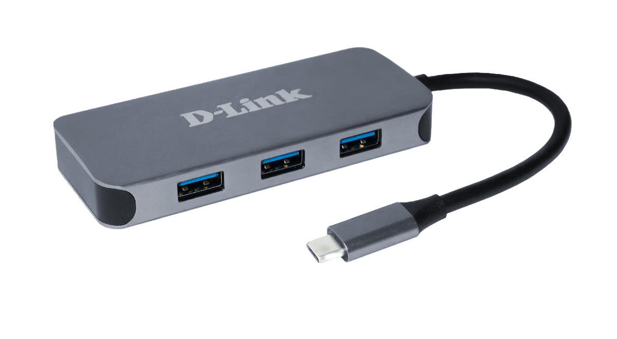DOCKING Station D-Link, porturi 3 x SuperSpeed USB 3.0, 1 x USB-C with data sync & PD 60W, 1xHDMI 4k, 1xRJ-45 Gigabit, conectare prin USB-C, cablu 10 cm, metalic, arg 
