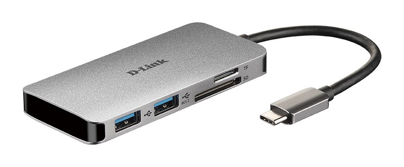 DOCKING Station D-Link, porturi SD/microSD Dual Card Reader x 1, USB 3.0 x 2, HDMI x 1, USB Type C x 1, conectare prin USB Type C, cablu 15 cm, argintiu 