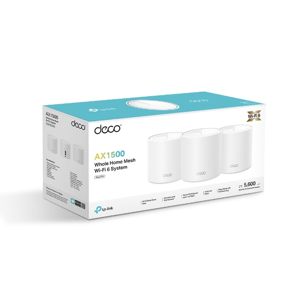 MESH TP-LINK, wireless, router AX1500, pt interior, 1500 Mbps, port LAN, WAN, 2.4 GHz | 5 GHz, antena interna x 4, standard 802.11ax, "Deco X10(3-pack)"