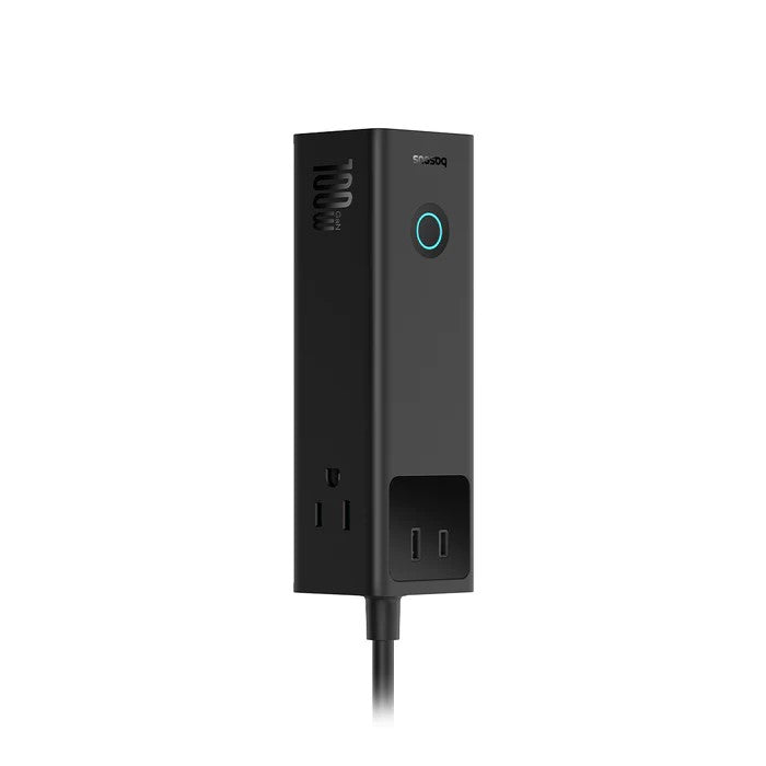 INCARCATOR RETEA Baseus PowerCombo Pro Powerstrip, pentru USA 110V, Quick Charge 100W, 3 x AC, 2 x USB Type-C Output 5V/3A, 2 x USB, lungime cablu 1.5m, negru "E00023509113-00" - 6932172634995