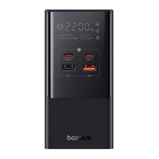 INCARCATOR RETEA Baseus GaN Powerstrip, Quick Charge 100W, 2 x AC, 2 x USB Type-C Output 5V/3A, 2 x USB, lungime cablu 1.5m, negru "E00023609113-00" - 6932172635855