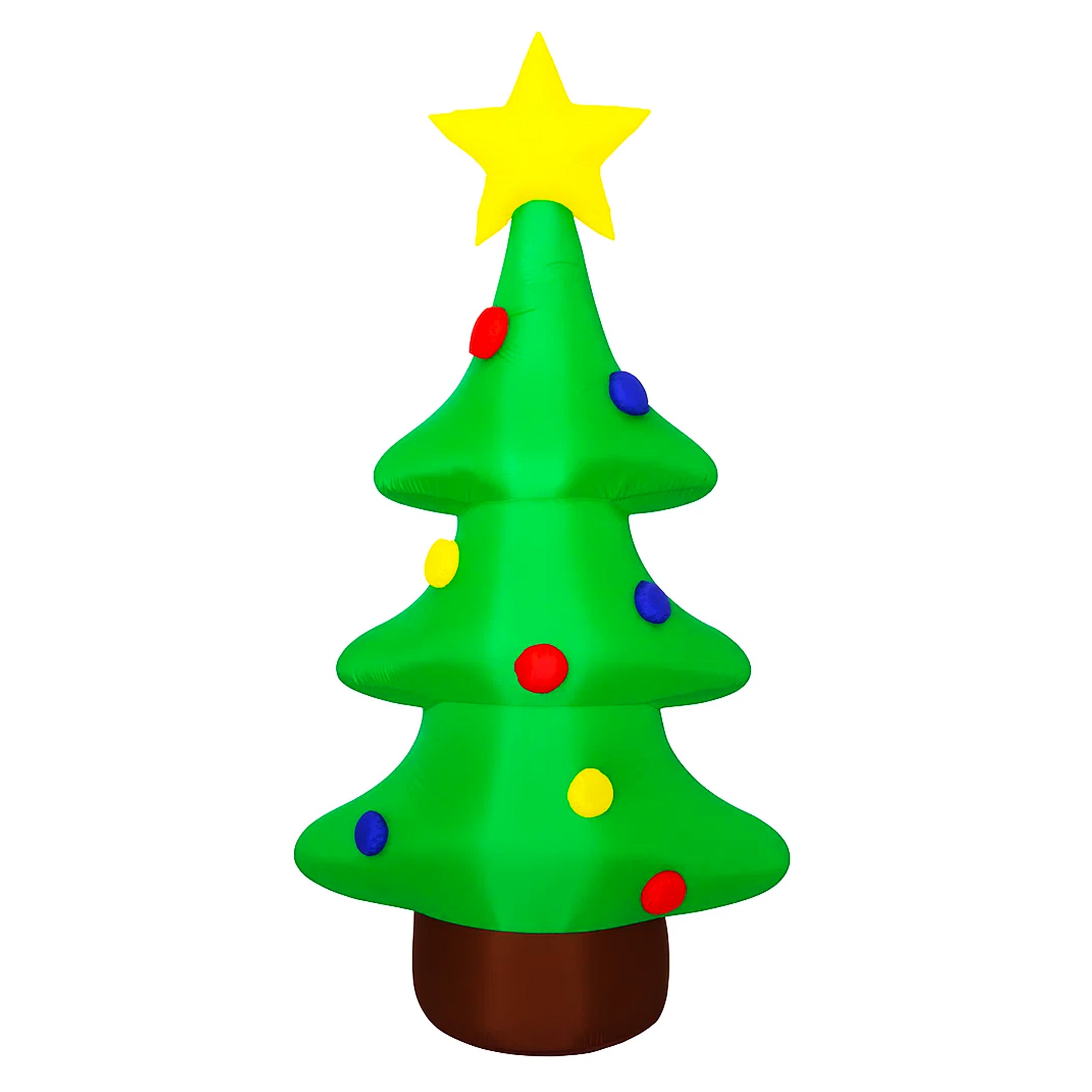 Brad gonflabil de exterior decor de Craciun, iluminare LED, compresor integrat, 125 cm, verde