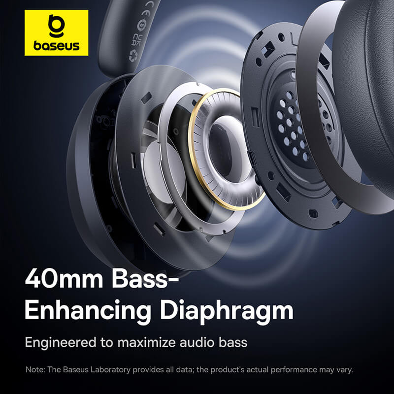 CASTI Baseus Bass 35 Max, multimedia, wireless, bluetooth 5.3,Hi-Res Sound,46h viata baterie, gri "A00070800821-00" (timbru verde 0.18 lei) - 6932172657833