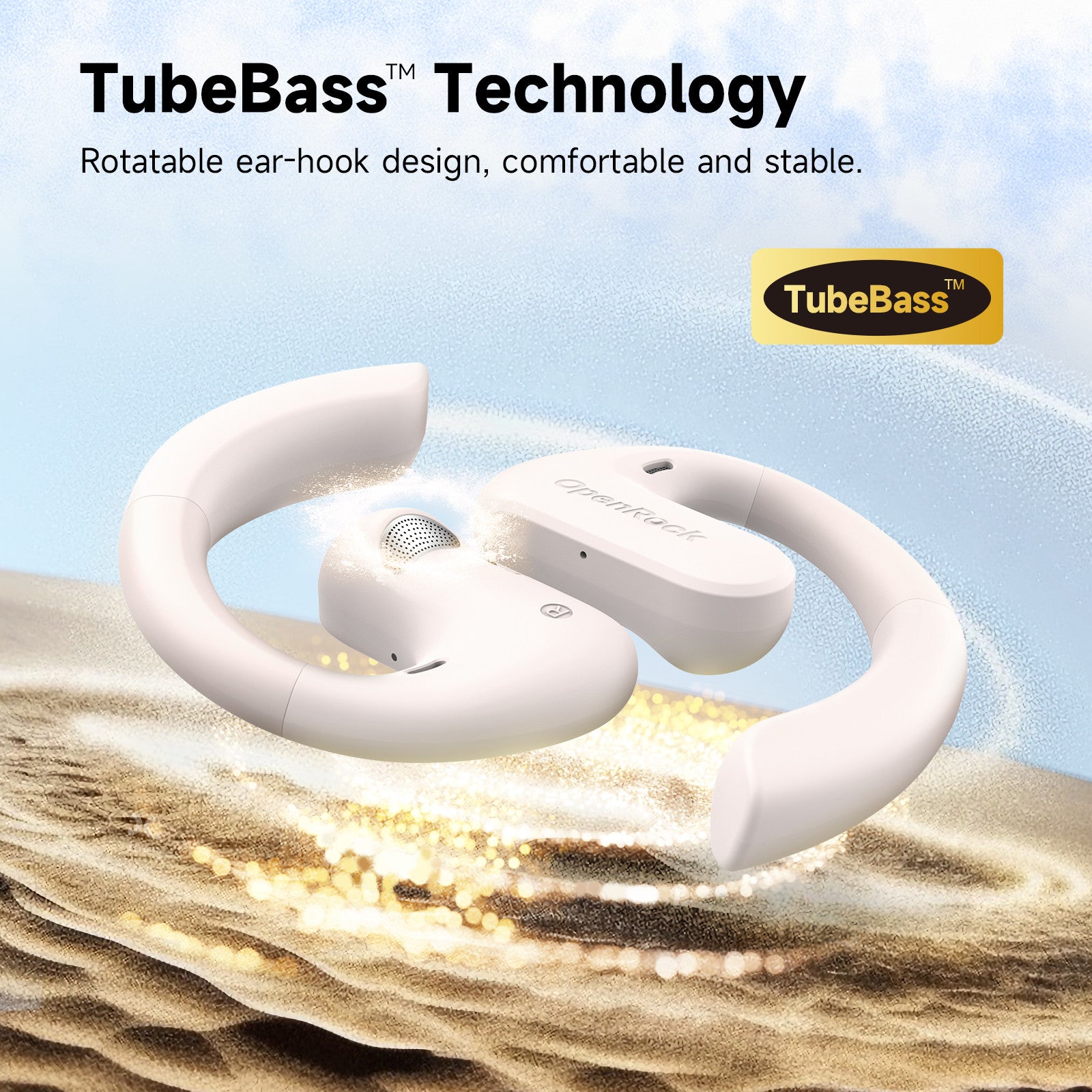 Casca OneOdio wireless, tip butoni - TWS, utilizare smartphone, conectare prin Bluetooth 5.3 , difuzor 16.2 mm, alb, "OpenRock-S-Cream" (timbru verde 0.18lei)