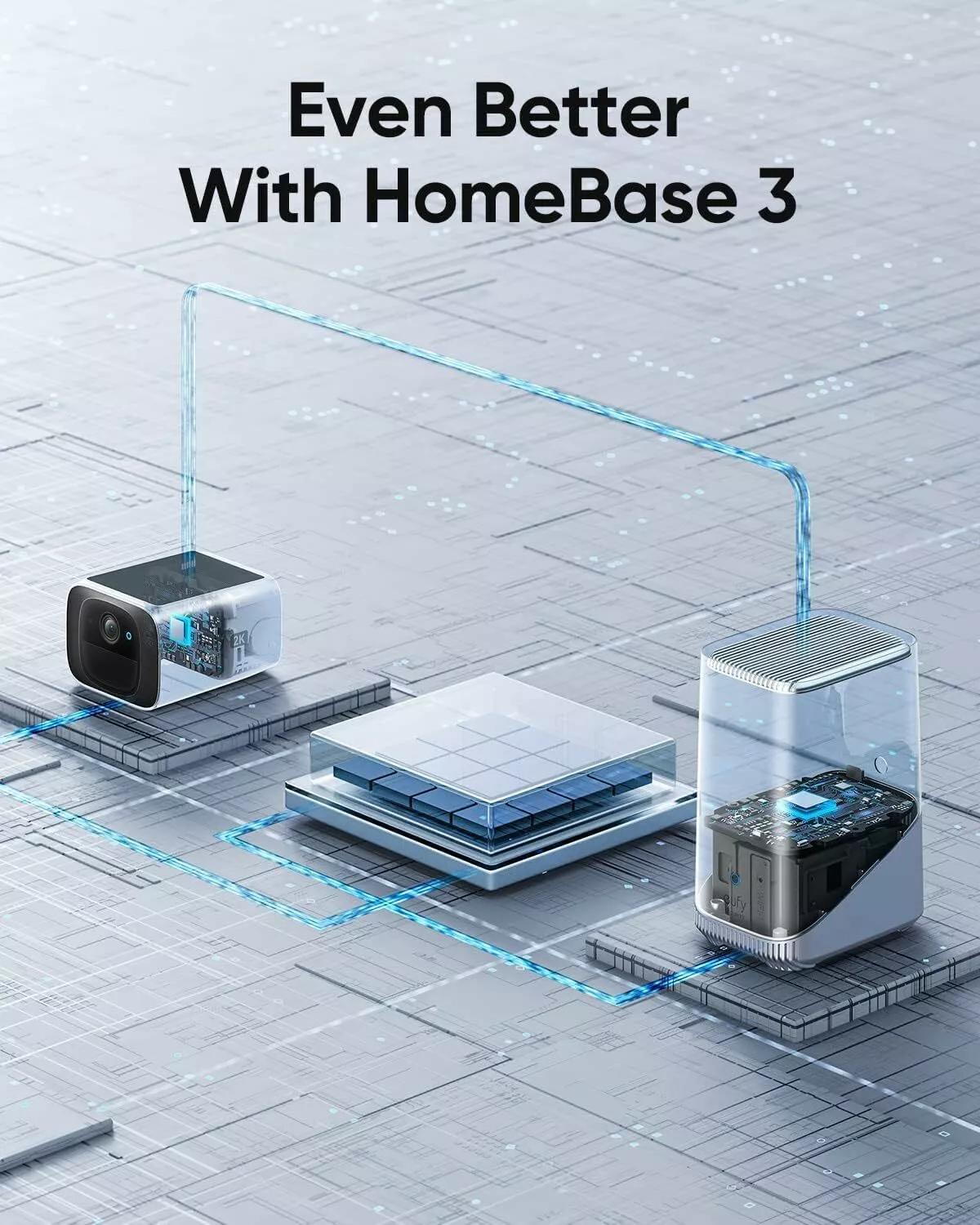 Kit 2 camere supraveghere Anker "SoloCam S220", bullet, 2K, , wireless, stocare interna 8GB, panou solar integrat, IP67,, "E8134321" (timbru verde 1.6 lei) - 0194644125790