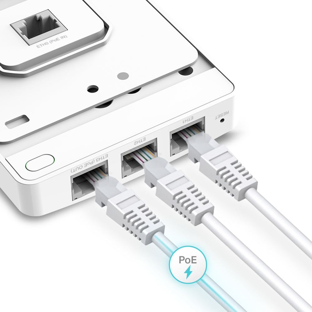 ACCESS POINT TP-LINK wireless 1200Mbps Dual Band, 4 x port Gigabit, 2 antene interne, alimentare 802.3af/802.3at PoE, montare pe perete "EAP235-Wall"