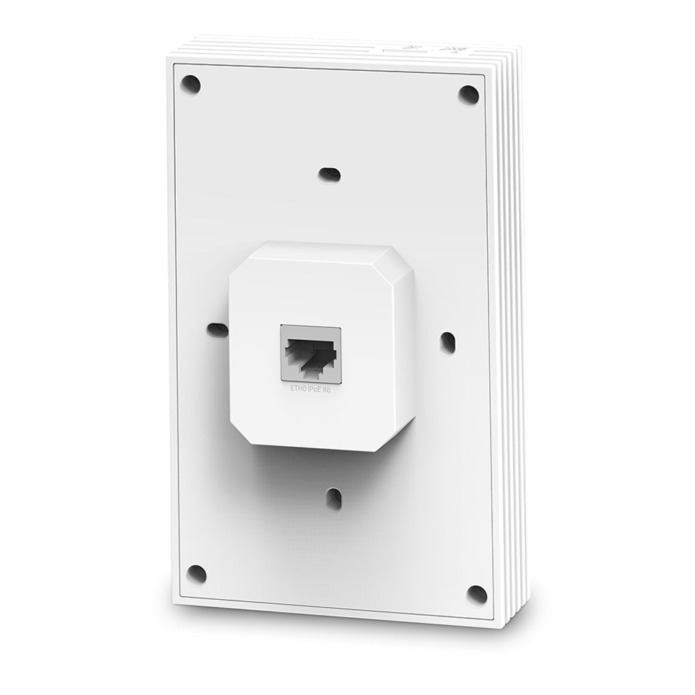 ACCESS POINT TP-LINK wireless AX3000 Mbps dual band Wall Plate WiFi 6, 4x10/100/1000 Mbps Ethernet Ports (1xPoE OUT) 2 antene interne,IEEE802.3af/at PoE,de perete"EAP655-Wall"