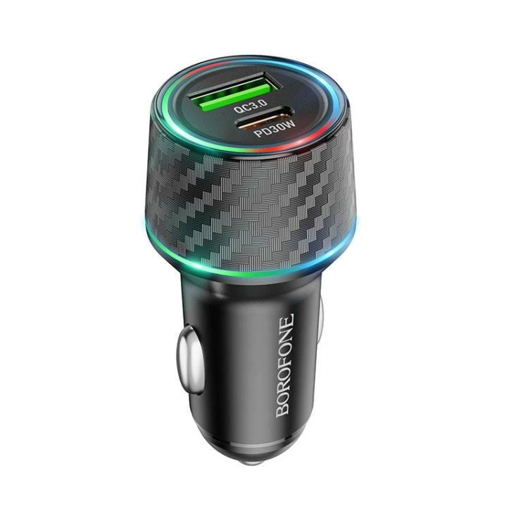 INCARCATOR auto Borofone "BZ21", pt. bricheta auto, 1 x USB max.18W, 1 x USB Type-C max 30W, negru "6941991101175"
