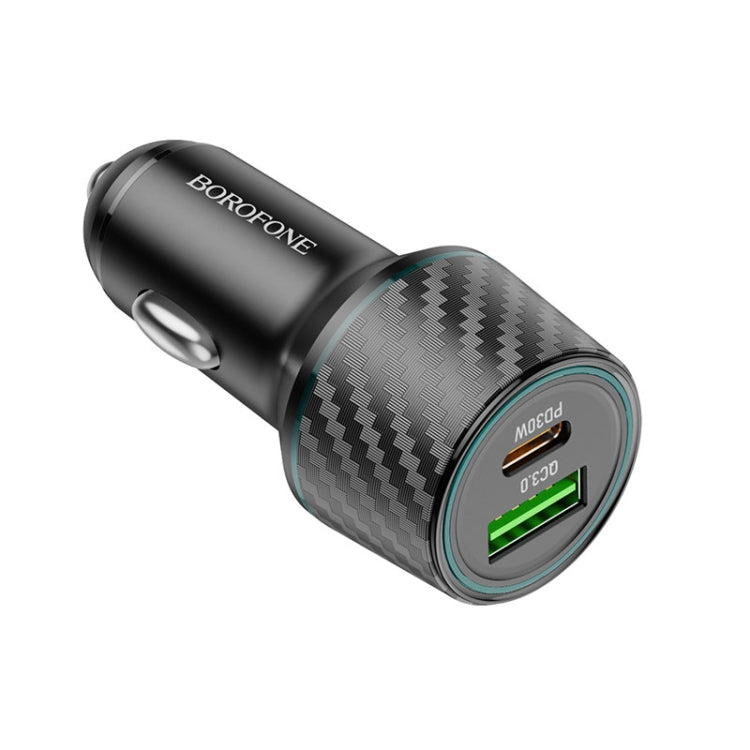 INCARCATOR auto Borofone "BZ21", pt. bricheta auto, 1 x USB max.18W, 1 x USB Type-C max 30W, negru "6941991101175"
