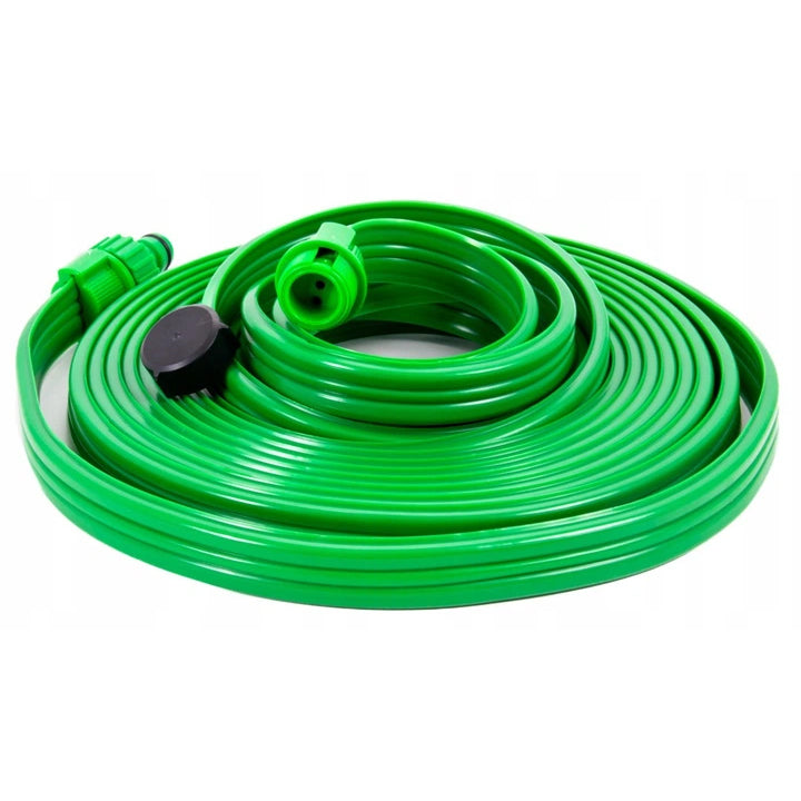 Furtun picurare pentru irigare gradina, 3 tuburi interne, distributie uniforma apa, 15 m, negru